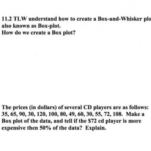 11.2 Box and Whisker Plot
