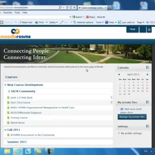 Blocks - Moodle student view