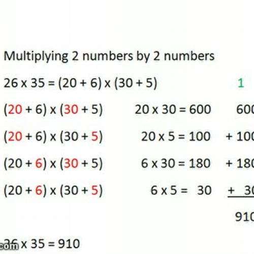 multiplying 2 numbers by 2 numbers