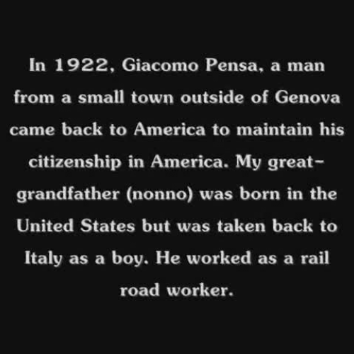 Oral History Project- My Nonna