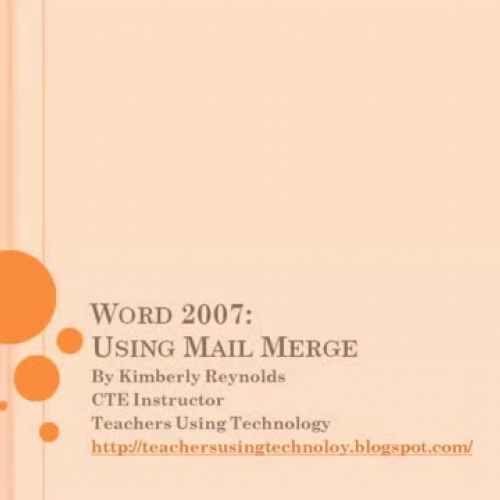 Word 2007 Using Mail Merge 1