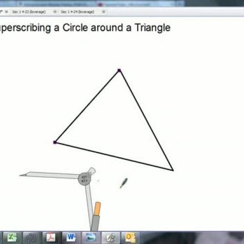 superscribing a circle around a triangle