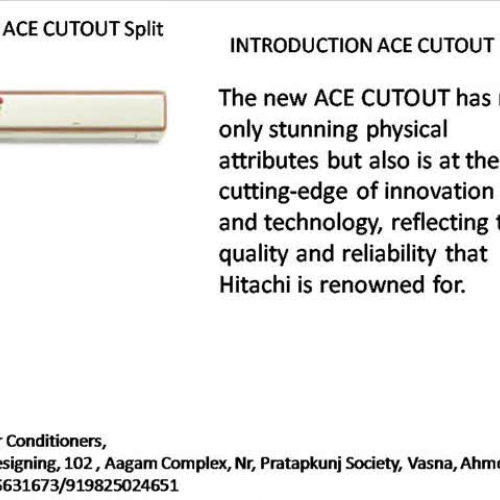 Hitachi ACE CUTOUT RAU424HTD 2.0 TR Split A.C