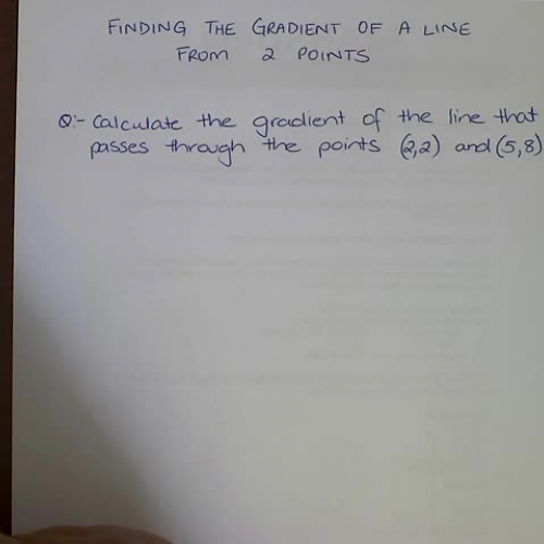 Finding th gradient of a lin from 2 points