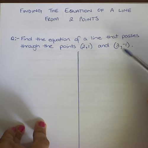 The equation of a line given 2 points