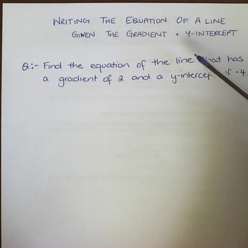 Writing th equation of a line given m &amp; c