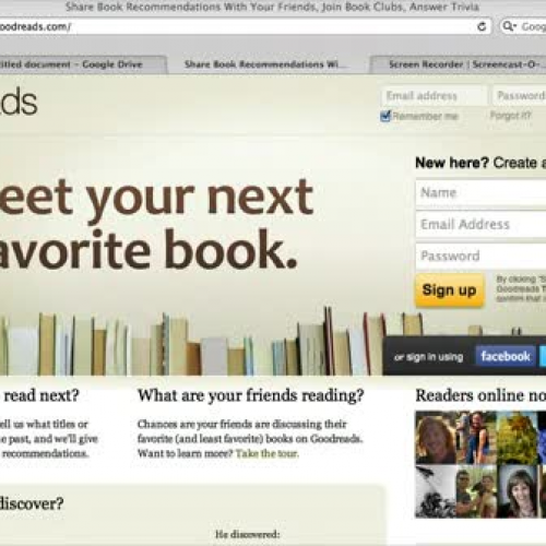 Creating an Account at Goodreads