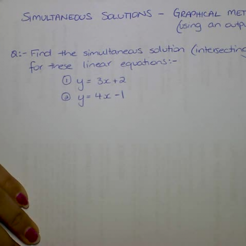 Simultaneous Solution Graphically (output tab