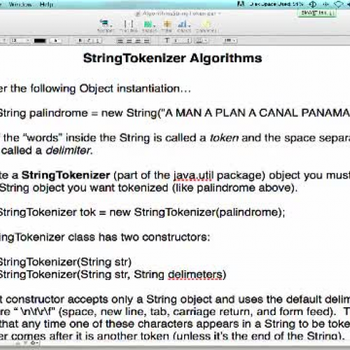 String Tokenizer Lecture