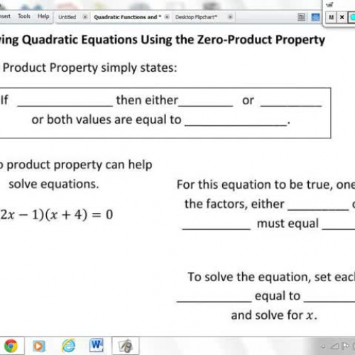 Quadratics - Lesson 5 - The Zero Product Prop