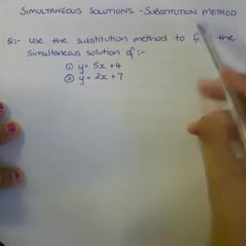 Simultaneous Solutions (Substitution Method)_