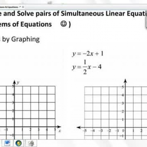 8.EE.8 - Analyze and Solve pairs of Simultane