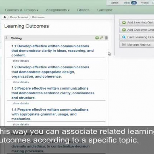 Learning Outcomes Groups