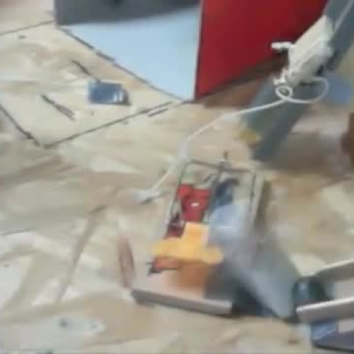 Rube Goldberg-screw on car with motor