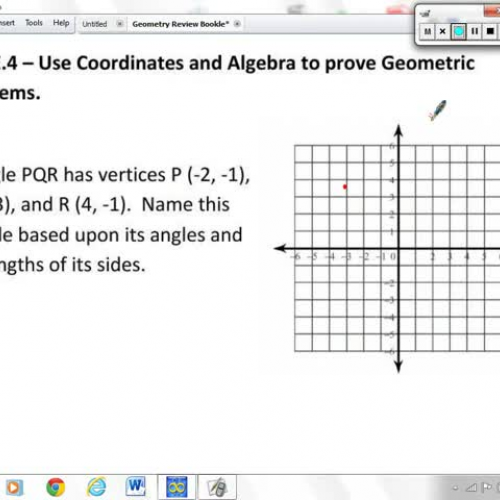 G.GPE.4 - Use Coordinates adn Algebra to prov