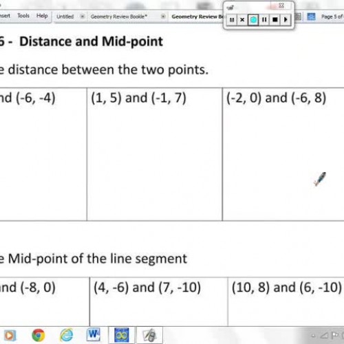 G.GPE.6 - Distance and Mid Points