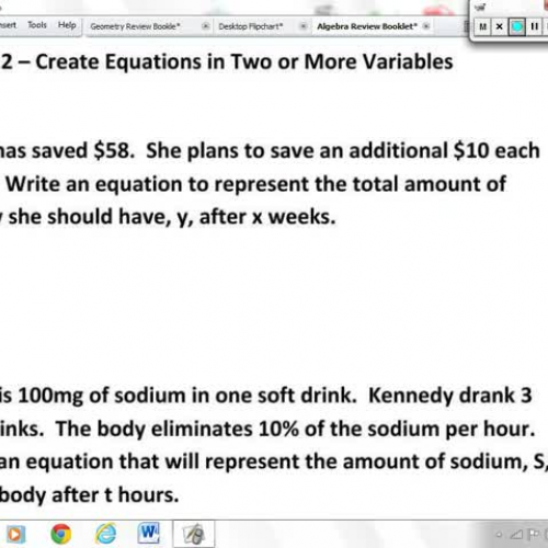 A.CED.2 - Create Equations in Two or More Var