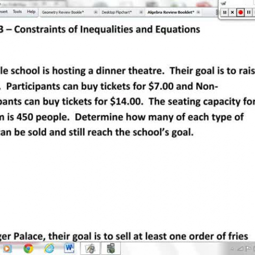 A.CED.3 - Constraints of Inequalities and Equ