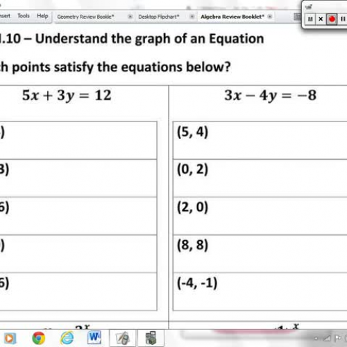 A.REI.10 - Understand the graph of an Equatio