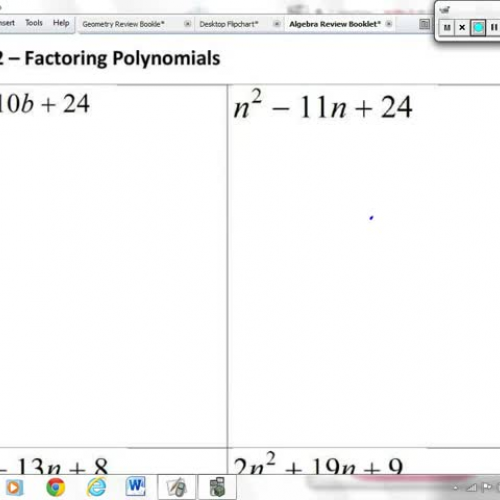 A.SSE.2 - Factoring Polynomials