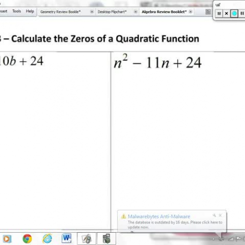 A.SSE.3 - Calculate the Zeros of a Quadratic 