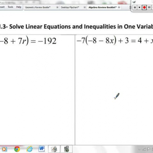 A.REI.3 - Solve Linear Equations and Inequali