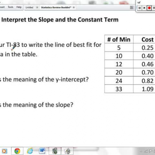 S.ID.7 - Interpret Slope and the Constant Ter