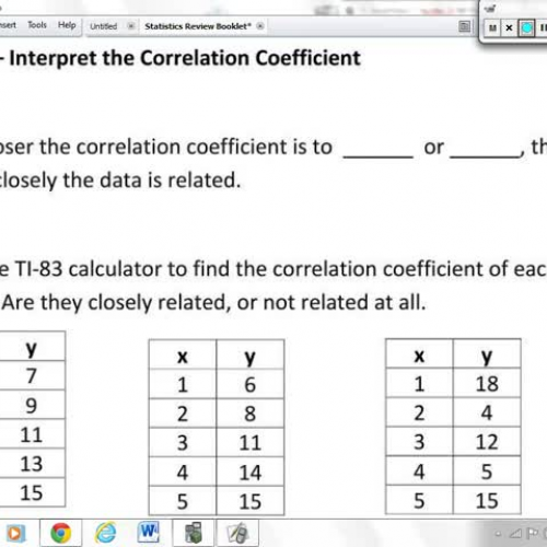 S.ID.8 - Interpret the Correlation Coefficien