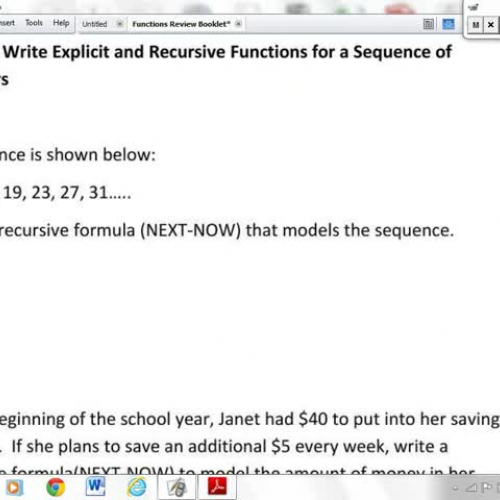 F.BF.2 - Write Explicit and Recursive Functio