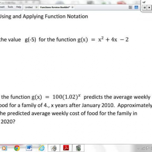 F.IF.2 - Using and Applying Function Notation