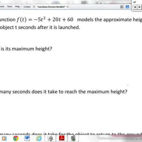 F.IF.4 - Interpret Key Features of the Graph 