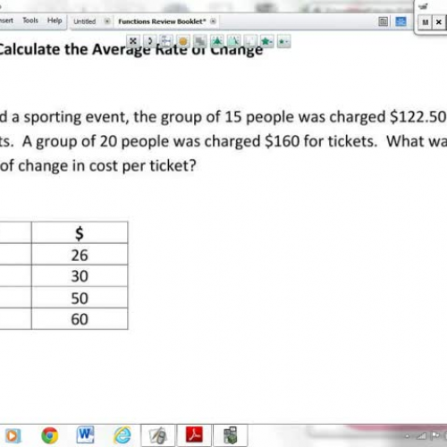 F.IF.6 - Calculate the Average Rate of Change