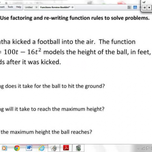 F.IF.8 - Use Factoring and re-writing functio