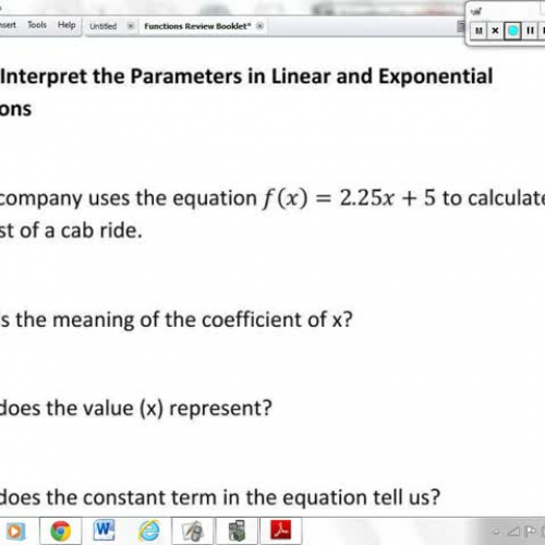 F.LE.5 - Interpret the Parameters in Linear a