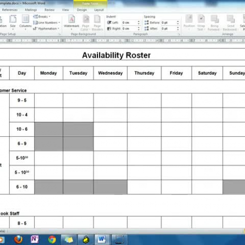 The Availability Roster