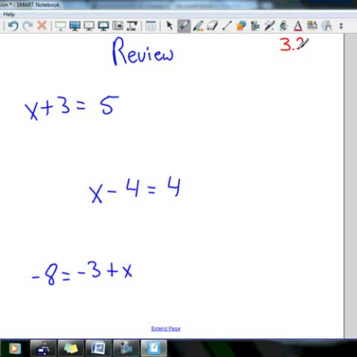 Sept 10 - 3.2 Solving Linear Equations 1 step