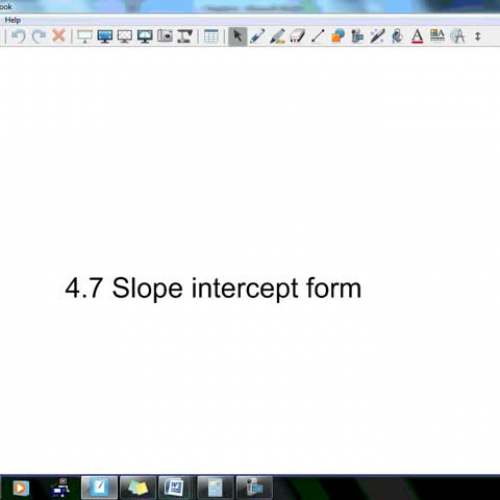 4.7 Slope Intercept Form