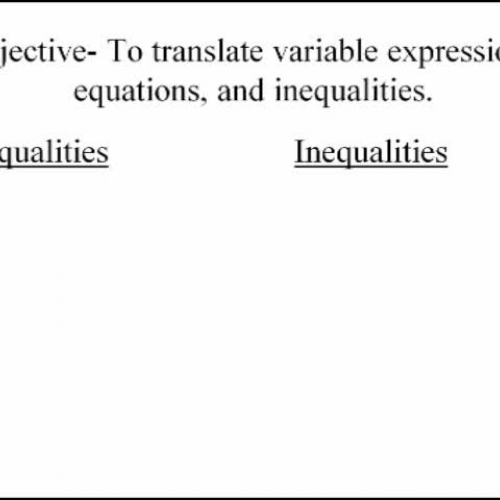 1-1a Expressions, Equations, and Inequalities