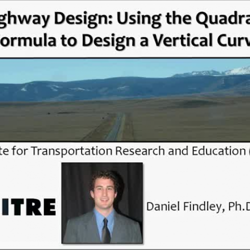 Quadratic Formula Application for Highway Design