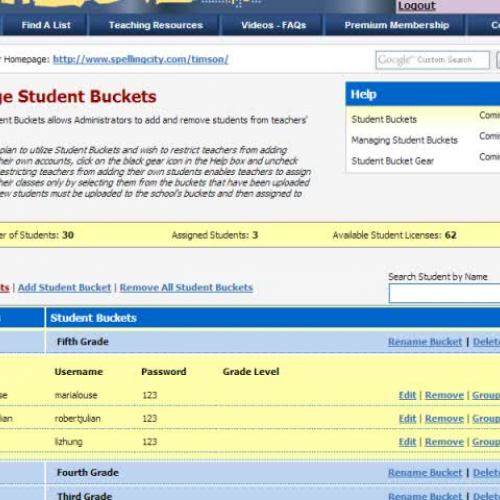 Adding Student Buckets