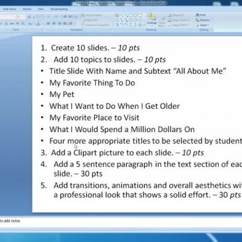 Project 1 - PowerPoint - All About Me