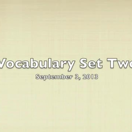 Vocabulary Set Two
