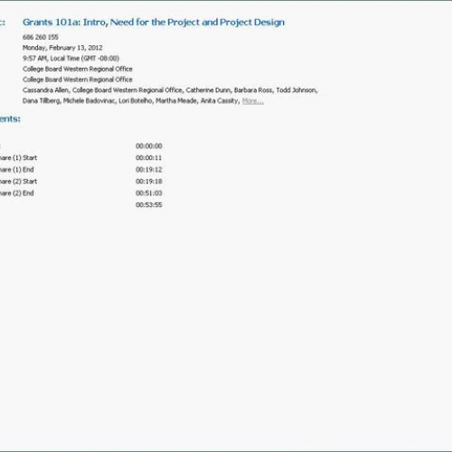 Grants 101a Intro, Need for the Project and P