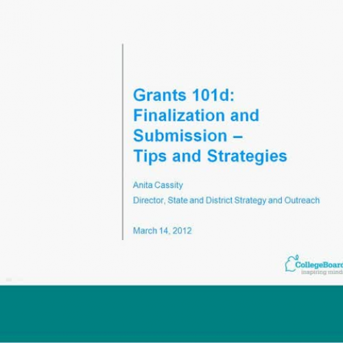 Grants 101d  Finalization and Submission  Tip