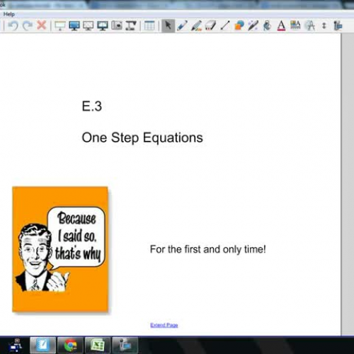 E.3 One Step Equations