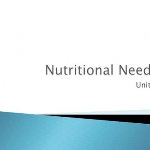 Nutritional Needs part 1 of 4
