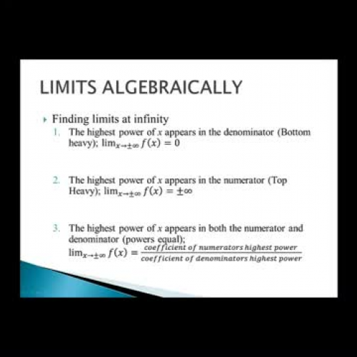 10 INTRODUCTION TO FINDING LIMITS AT INFINITY