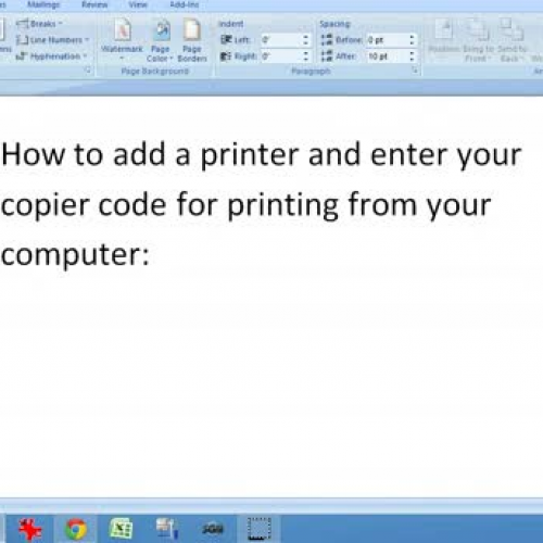 How to add a printer and user code