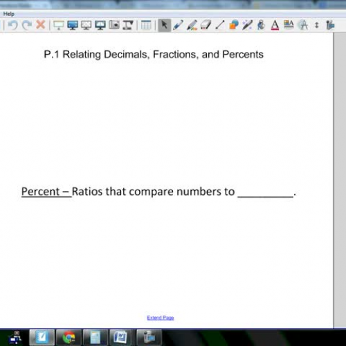 P.1 Percents Decimals Fractions