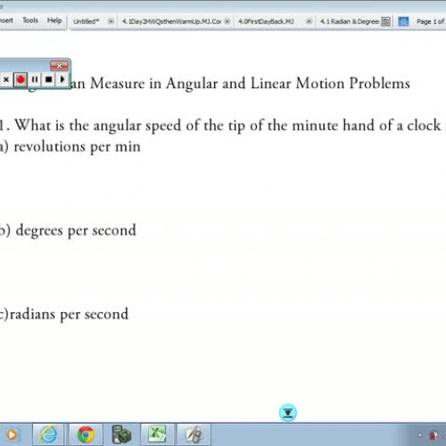Using radian measure in angular and linear mo